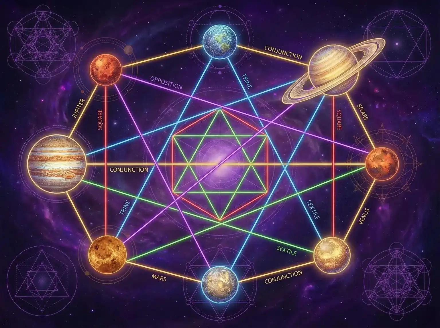 行星相位解读 - 剑与远征丛林秘境 | 占星学进阶